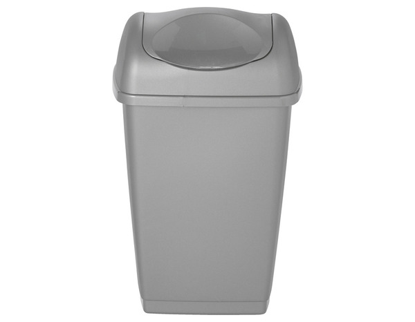 Poubelle plastique avec couvercle gris 20 L - 52 x 32,5 x 25,5 cm - Brico Dépôt