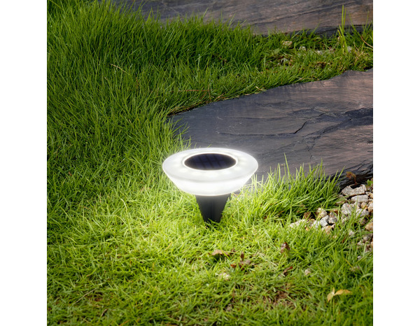 Lot de 4 spots solaires LED à piquer blanc 3000 K IP44 - Brico Dépôt