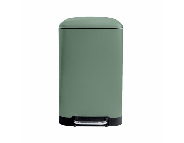 Poubelle rectangulaire métal vert sauge 30 L - 34,5 x 32,5 x 61,5 cm - Brico Dépôt