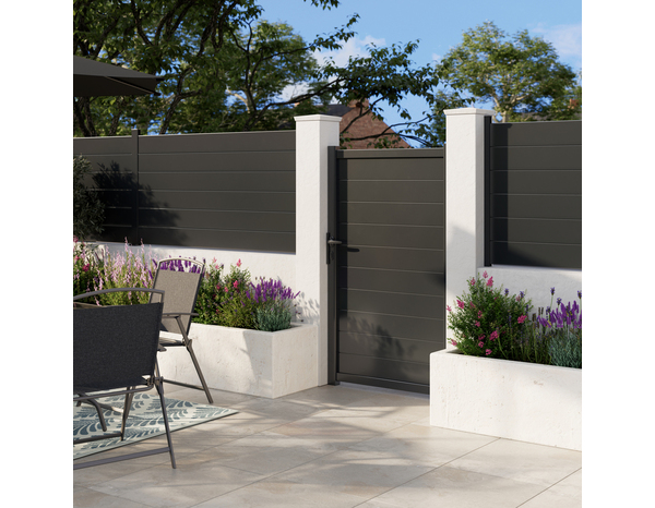 Lame de clôture aluminium gris anthracite NEVA 179,1 x 15,5 x 2,1 cm - Blooma - Brico Dépôt