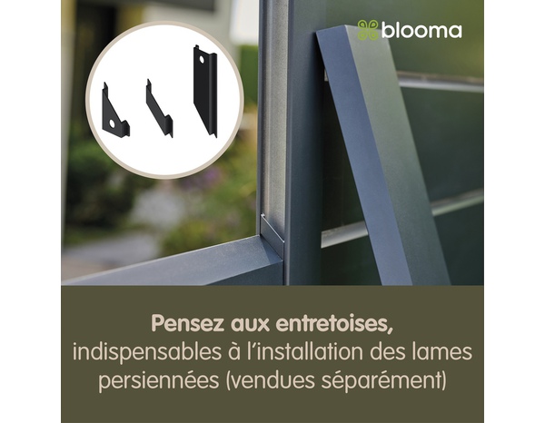 Lame de clôture aluminium persienne gris foncé NEVA 179,1 x 15,3 cm - Blooma - Brico Dépôt