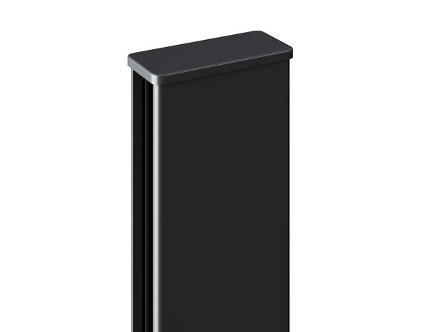 Poteau de clôture intermédiaire aluminium gris foncé NEVA H.95 cm - Marque BLOOMA - Brico Dépôt