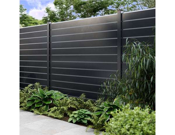 Lame de clôture aluminium persienne gris foncé NEVA 179,1 x 15,3 cm - Blooma - Brico Dépôt