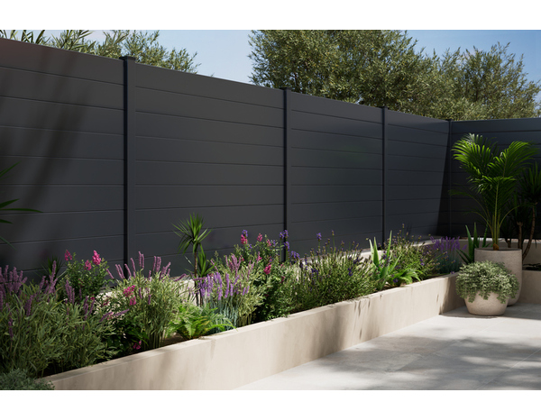 Lame de clôture aluminium gris anthracite NEVA 179,1 x 15,5 x 2,1 cm - Blooma - Brico Dépôt