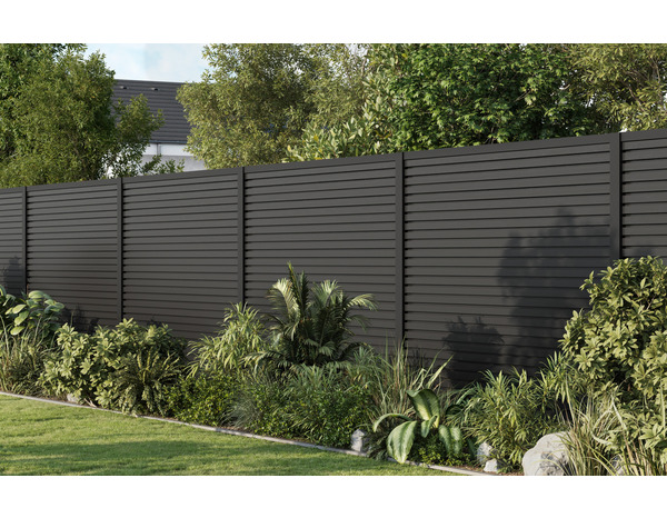 Lot de 6 lames de clôture composite gris graphite rainuré 1,79 x 15 cm - Brico Dépôt
