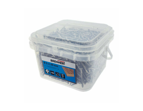 Lot de 1000 vis inox A4 tête fraisée Torx TX25 5 x 60 mm pour terrasse - Brenner - Brico Dépôt