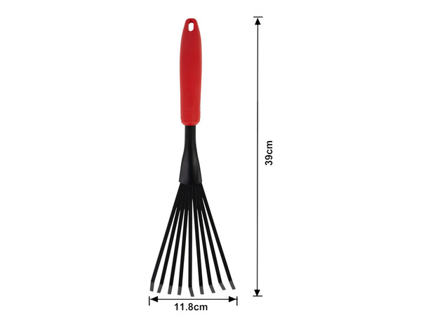 Râteau souple à main 9 dents rouge et noir 39 cm - Forge steel - Brico Dépôt