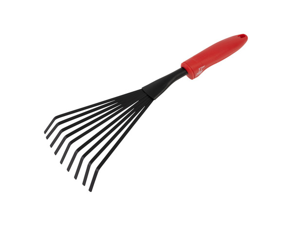 Râteau souple à main 9 dents rouge et noir 39 cm - Forge steel - Brico Dépôt