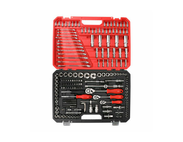 Coffret à douilles 216 pièces 1/4" 3/8" 1/2" 72 dents - Forge steel - Brico Dépôt