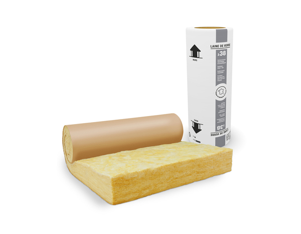 Rouleau laine de verre semi-rigide 120 mm murs kraft - 5,4 x 1,2 m - Isover - Brico Dépôt