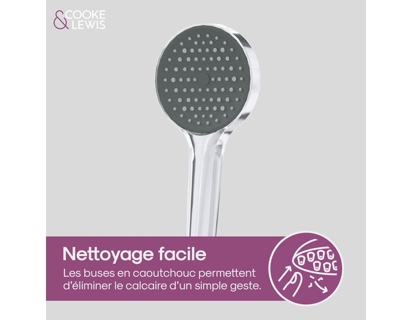 Douchette chrome 1 jet diamètre 10 cm ODALIA - Cooke and Lewis - Brico Dépôt