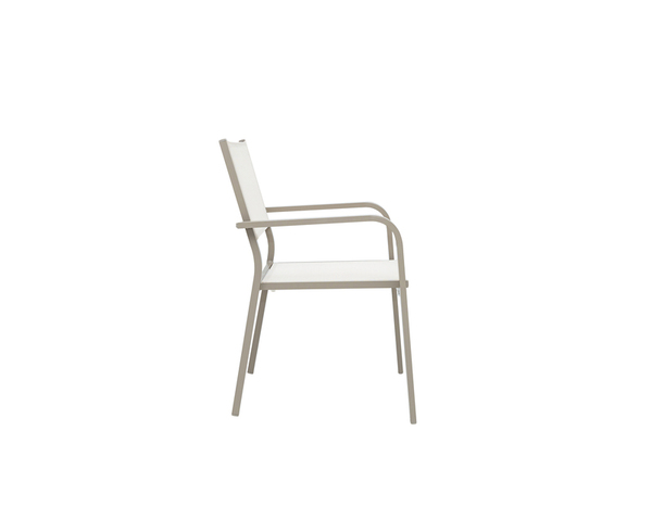 Fauteuil de jardin empilable aluminium greige - Brico Dépôt