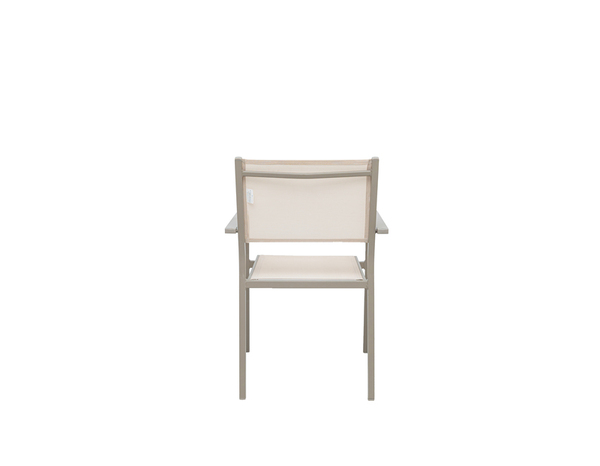 Fauteuil de jardin empilable aluminium greige - Brico Dépôt