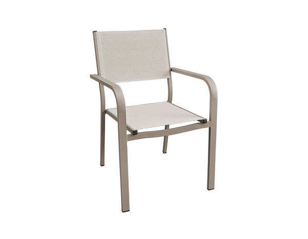 Fauteuil de jardin empilable aluminium greige - Brico Dépôt