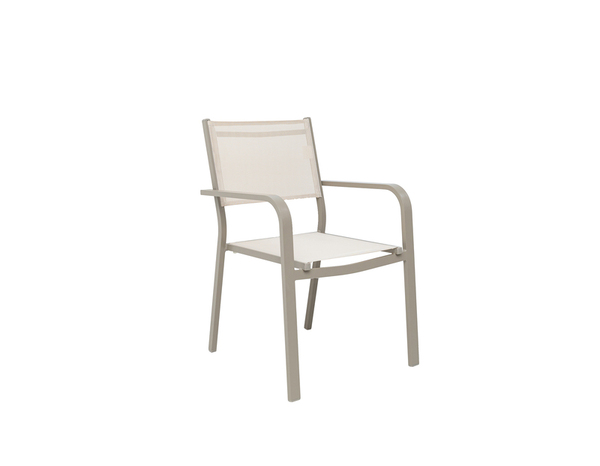 Fauteuil de jardin empilable aluminium greige - Brico Dépôt