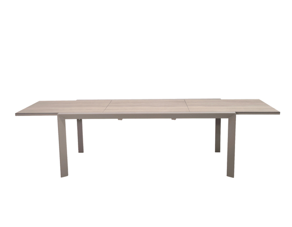 Table de jardin extensible aluminium greige 8 à 12 personnes - L. 200 à 300 x P. 104 x H. 75 cm - Brico Dépôt
