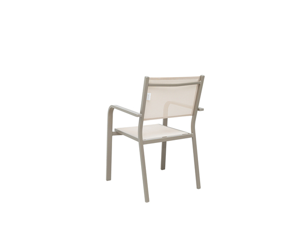 Fauteuil de jardin empilable aluminium greige - Brico Dépôt