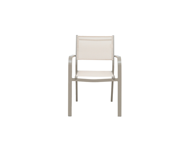 Fauteuil de jardin empilable aluminium greige - Brico Dépôt