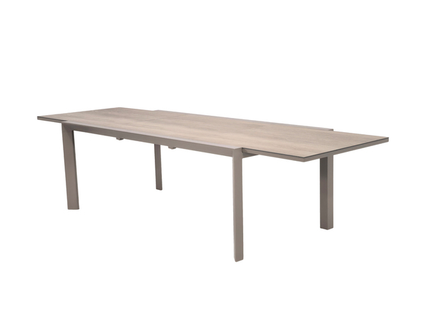 Table de jardin extensible aluminium greige 8 à 12 personnes - L. 200 à 300 x P. 104 x H. 75 cm - Brico Dépôt