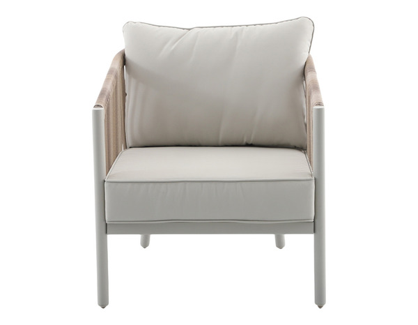 Salon de jardin 4 places beige acier et effet rotin NERIO - Marque BLOOMA - Brico Dépôt