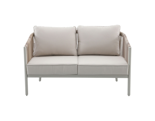 Salon de jardin 4 places beige acier et effet rotin NERIO - Marque BLOOMA - Brico Dépôt