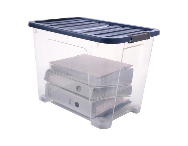 Boîte de rangement transparente avec couvercle et roues IVER 60 L - Cooke and Lewis - Brico Dépôt