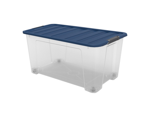Boîte de rangement transparente avec couvercle et roues IVER 110 L - Cooke and Lewis - Brico Dépôt