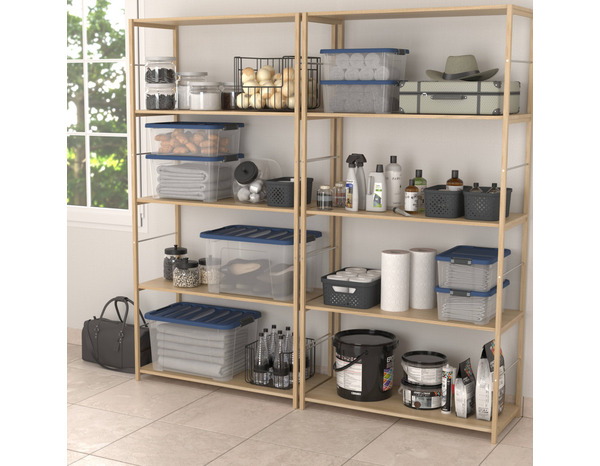 Boîte de rangement transparente avec couvercle et roues IVER 60 L - Cooke and Lewis - Brico Dépôt