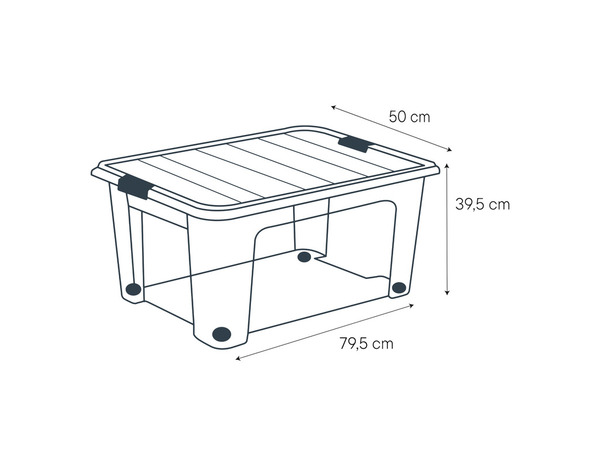 Boîte de rangement transparente avec couvercle et roues IVER 110 L - Cooke and Lewis - Brico Dépôt