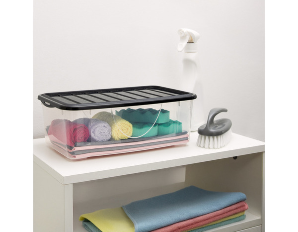 Boîte de rangement transparente avec couvercle 2 L - Brico Dépôt