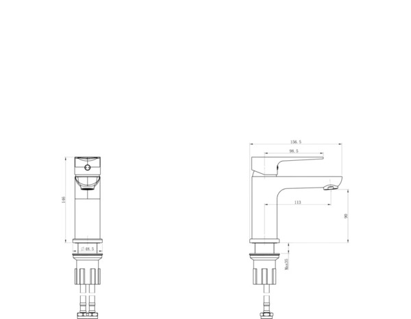 Mitigeur lavabo blanc et chromé avec bonde clic-clac WICIE - Cooke and Lewis - Brico Dépôt
