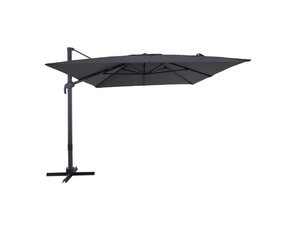 Parasol déporté rectangulaire gris foncé inclinable 4 x 3 m - Brico Dépôt
