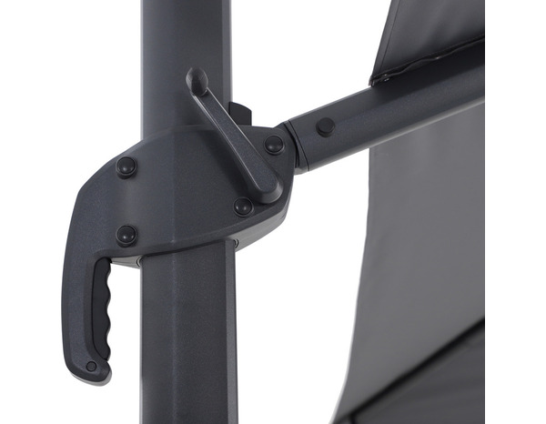 Parasol déporté rectangulaire gris foncé inclinable 4 x 3 m - Brico Dépôt