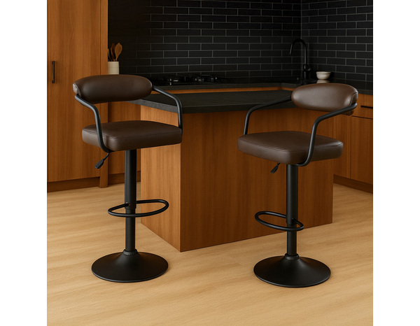 Lot de 2 tabourets de bar industriel réglables 84 à 104 cm LINO - Brico Dépôt