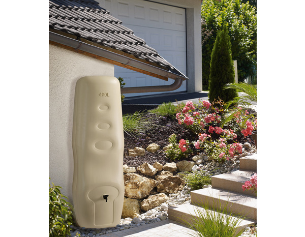 Récupérateur eau de pluie 400 L rectangulaire beige 182 x 60 x 52 cm - Brico Dépôt
