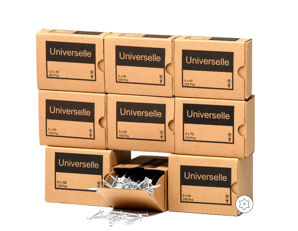 Lot 1400 vis à bois universelle TX tête fraisée zinguées - Brico Dépôt