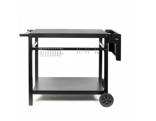 Desserte plancha metal noir avec tablette rabattable pour 2 a 4 bruleurs - Brico Dépôt