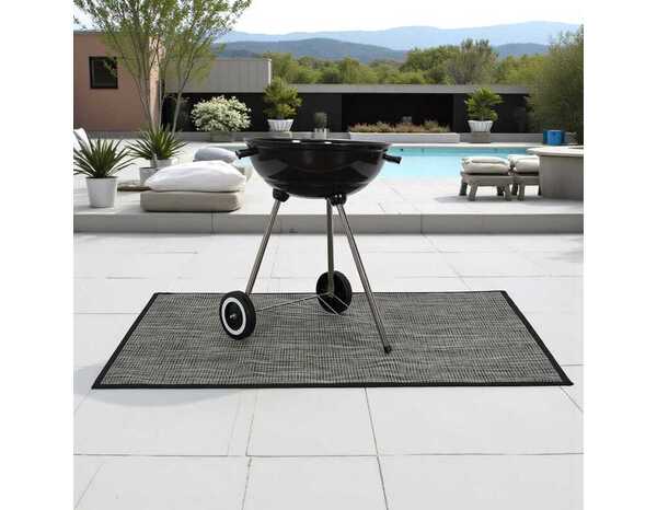 Tapis de protection barbecue gris noir 100 x 120 cm - Brico Dépôt