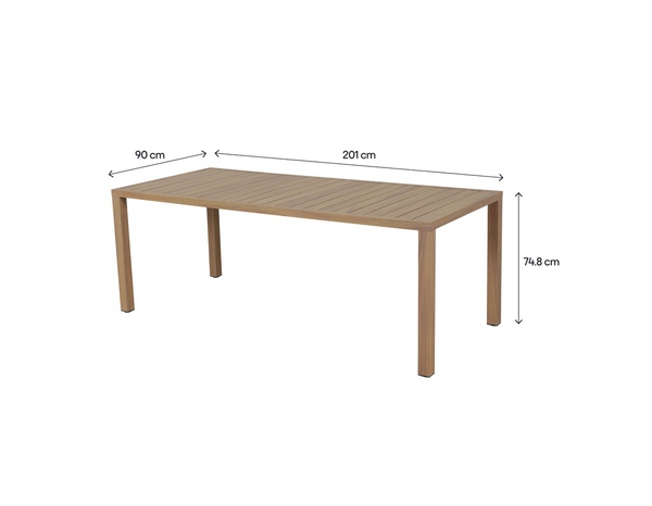 Table de jardin aluminium effet bois rectangulaire OLIVARA 201 x 90 cm - Blooma - Brico Dépôt