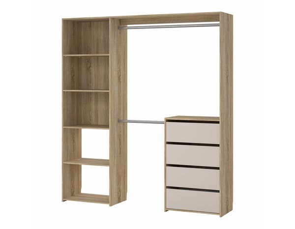 Kit Dressing effet chêne clair/beige cachemire KARISMA - H. 200 x L. 181,5 x P. 40 cm - Brico Dépôt