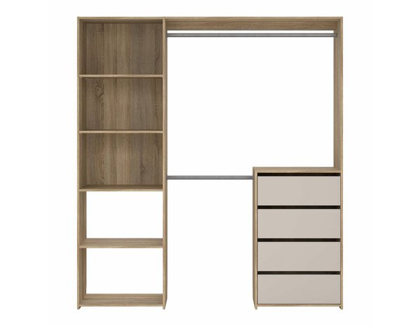 Kit Dressing effet chêne clair/beige cachemire KARISMA - H. 200 x L. 181,5 x P. 40 cm - Brico Dépôt