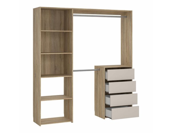 Kit Dressing effet chêne clair/beige cachemire KARISMA - H. 200 x L. 181,5 x P. 40 cm - Brico Dépôt