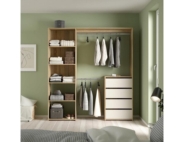 Kit Dressing effet chêne clair/beige cachemire KARISMA - H. 200 x L. 181,5 x P. 40 cm - Brico Dépôt
