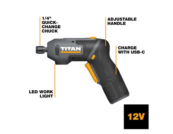 Tournevis électrique sans fil 3,6 V avec 29 embouts - Titan - Brico Dépôt