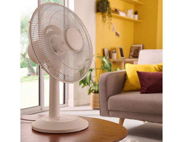 Ventilateur de table 35 W avec 3 vitesses oscillant diamètre 36 cm - Brico Dépôt