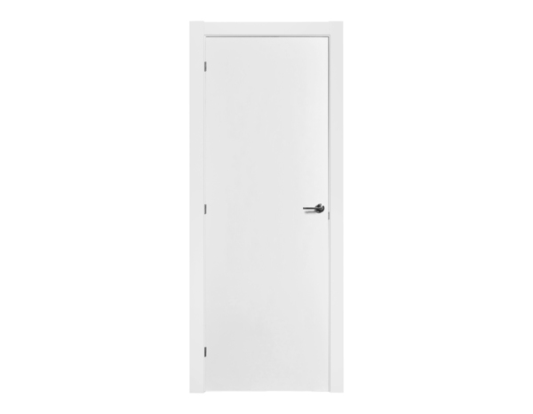 Bloc porte MDF blanc mat poussant droit 204 x 93 cm ép. 40 mm - GEOM - Brico Dépôt