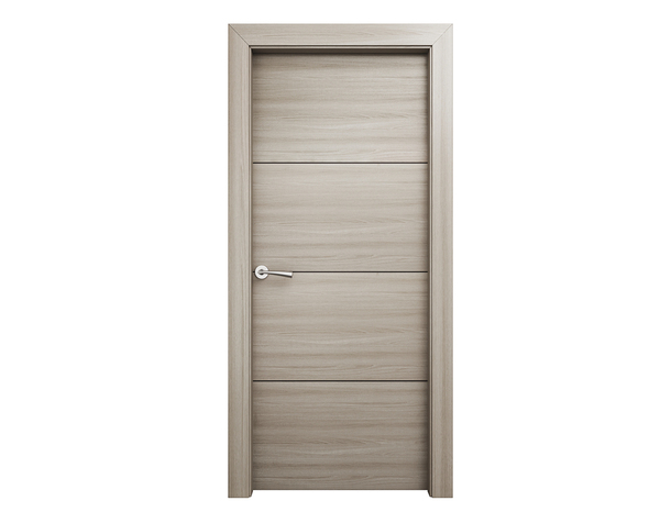Bloc porte MDF effet chêne grisé poussant droit 204 x 73 cm ép. 35 mm - GEOM - Brico Dépôt