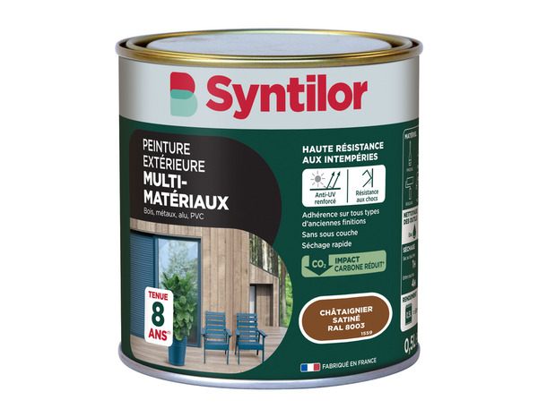 Peinture extérieure multisupport châtaignier satin 0,5 L - Syntilor - Brico Dépôt