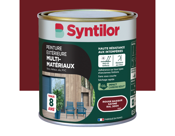 Peinture extérieure multisupport rouge basque satin 2 L - Syntilor - Brico Dépôt