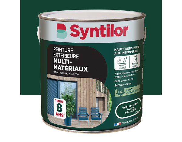 Peinture extérieure multisupport vert basque satin 0,5 L - Syntilor - Brico Dépôt